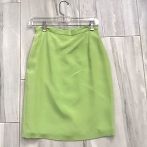 100% pure silk green pencil skirt
